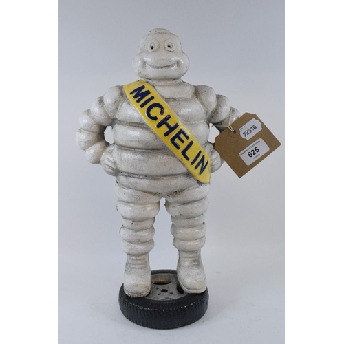 625 - A painted metal figure, of the Michelin Man, 37 cm high