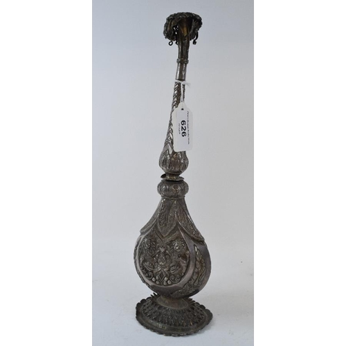 626 - An Indian silver coloured metal rosewater sprinkler, 31 cm high