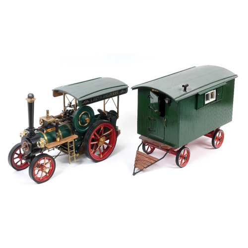 669 - A Markie JAC-267 live steam engine, Barney, in green livery, 39 cm long, and a scratch built showman... 