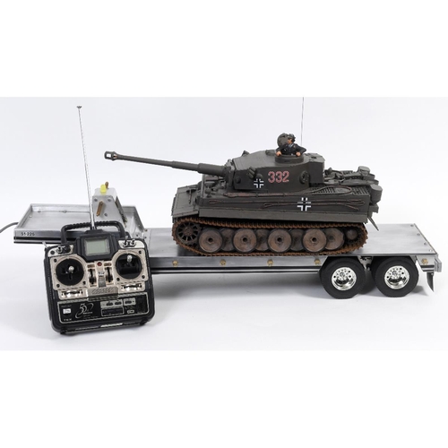 670 - A Tamiya remote control model of a German Second World War II Tiger I, with Futaba remote control, s... 