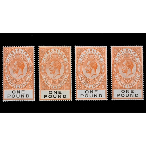 68 - A group of Gibraltar stamps, a five predominantly unused dealers selection of better values with QV ... 