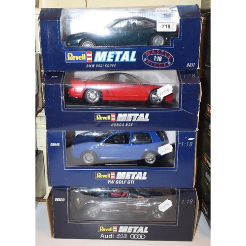 718 - A Revell Metal 1:18 die-cast model BMW 850i Coupé, and three others, all boxed (4)