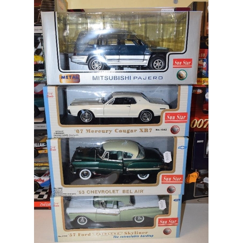 719 - A Sun Star 1:18 die-cast model '67 Mercury Cougar XR7, and four others, all boxed (5)