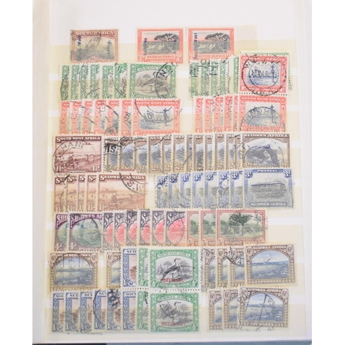 80 - A group of British Africa stamps, in a small stockbook, with SWA in multiples, KUT, and Transvaal wi... 