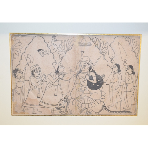 601 - A set of twelve Indian Bundi drawings, each 28.5 x 44.5 cm (unframed) (12)