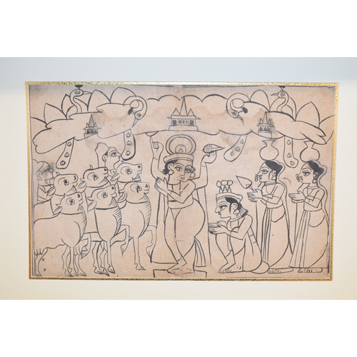 601 - A set of twelve Indian Bundi drawings, each 28.5 x 44.5 cm (unframed) (12)