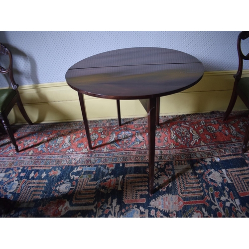 170 - A 19th century mahogany D shaped tea table, on tapering square legs, 96 cm wide, removal cost A