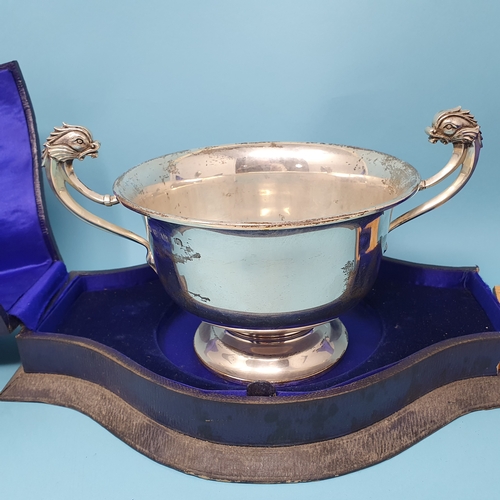 181 - ***Withdrawn***A George V silver two handled presentation cup, engraved Presented to R C D Prescott ... 