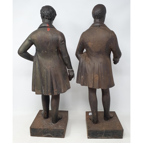 200 - A pair of iron figures, of political gentleman, 50.5 cm high (2), removal cost A