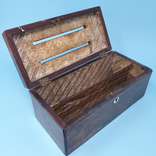 239 - A late Regency rosewood box, Answered and Unanswered, 24 cm wide, removal cost A