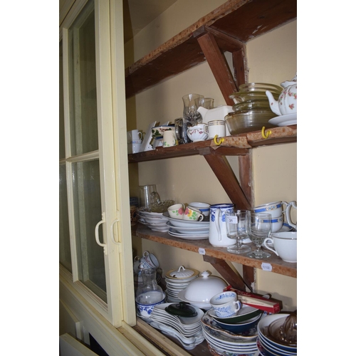 31 - Assorted ceramics and glass, including tea and dinner wares, in the Butler's pantry, removal cost C