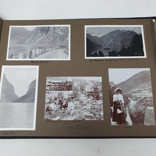 324 - A photograph and scrap album, Italy 1904 and Norway June 17th - July 1st 1910,