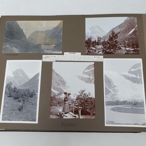 324 - A photograph and scrap album, Italy 1904 and Norway June 17th - July 1st 1910,