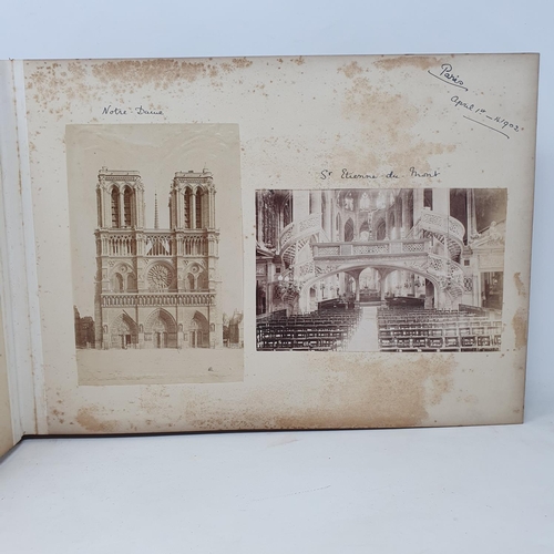 328 - A photograph and scrap album, Paris 1902, Tresco, July 1905 and others