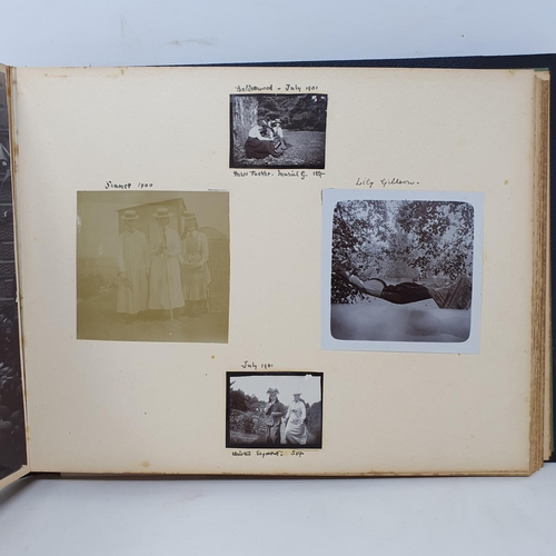 332 - A photograph and scrap album, Aldourie House, Cluny Castle, 1900 and others