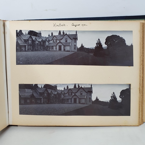 332 - A photograph and scrap album, Aldourie House, Cluny Castle, 1900 and others