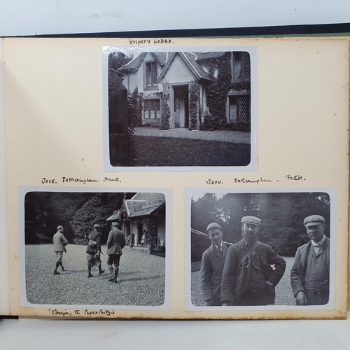 332 - A photograph and scrap album, Aldourie House, Cluny Castle, 1900 and others