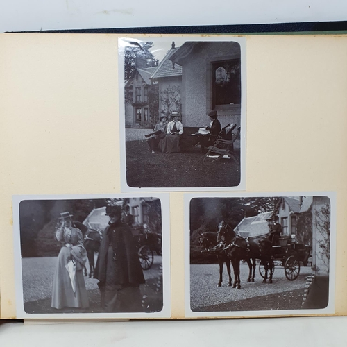 332 - A photograph and scrap album, Aldourie House, Cluny Castle, 1900 and others