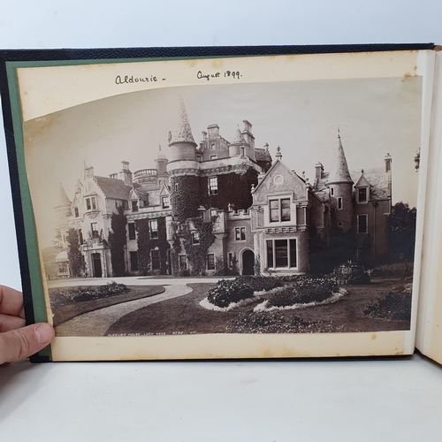 332 - A photograph and scrap album, Aldourie House, Cluny Castle, 1900 and others