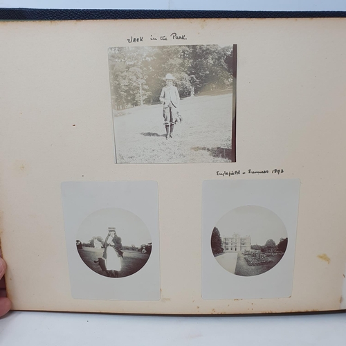 332 - A photograph and scrap album, Aldourie House, Cluny Castle, 1900 and others