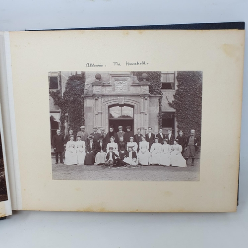 332 - A photograph and scrap album, Aldourie House, Cluny Castle, 1900 and others