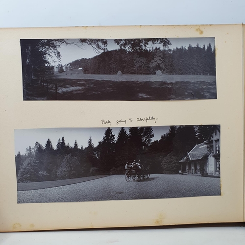 332 - A photograph and scrap album, Aldourie House, Cluny Castle, 1900 and others