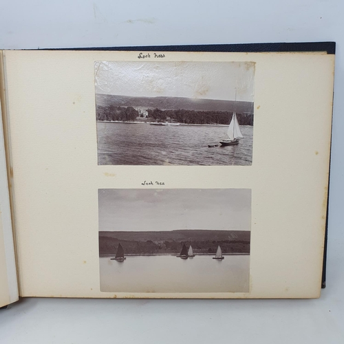 332 - A photograph and scrap album, Aldourie House, Cluny Castle, 1900 and others