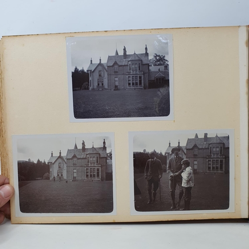 332 - A photograph and scrap album, Aldourie House, Cluny Castle, 1900 and others