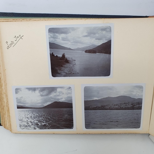 332 - A photograph and scrap album, Aldourie House, Cluny Castle, 1900 and others