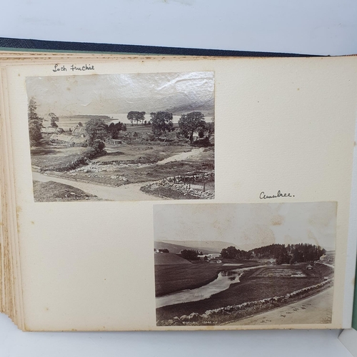 332 - A photograph and scrap album, Aldourie House, Cluny Castle, 1900 and others