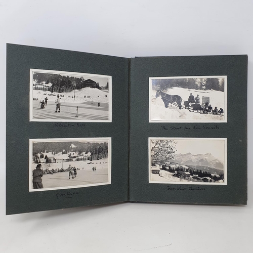 337 - A photograph and scrap album, ski and tobogganing in the French Alps 1924