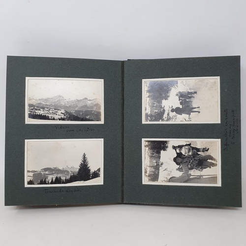 337 - A photograph and scrap album, ski and tobogganing in the French Alps 1924