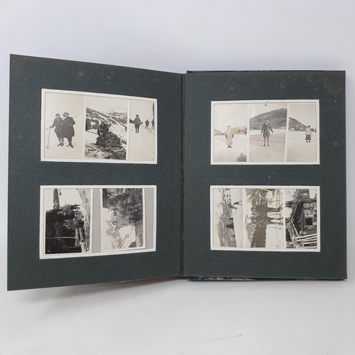 337 - A photograph and scrap album, ski and tobogganing in the French Alps 1924