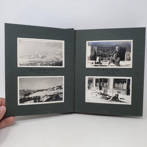 337 - A photograph and scrap album, ski and tobogganing in the French Alps 1924