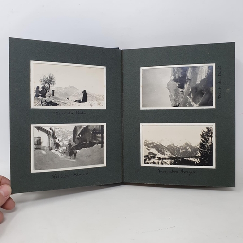 337 - A photograph and scrap album, ski and tobogganing in the French Alps 1924