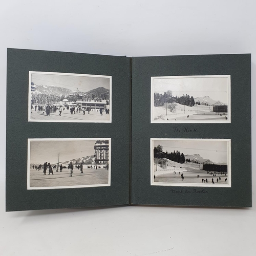 337 - A photograph and scrap album, ski and tobogganing in the French Alps 1924