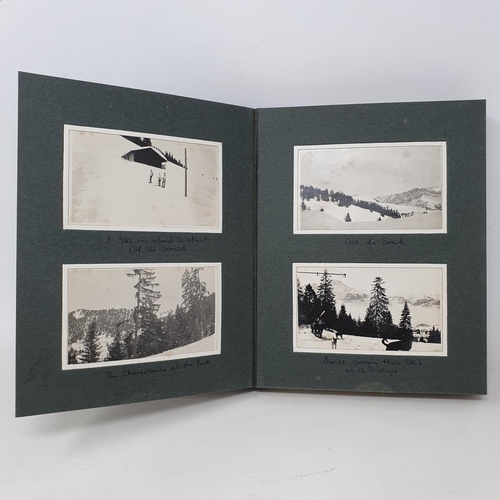 337 - A photograph and scrap album, ski and tobogganing in the French Alps 1924