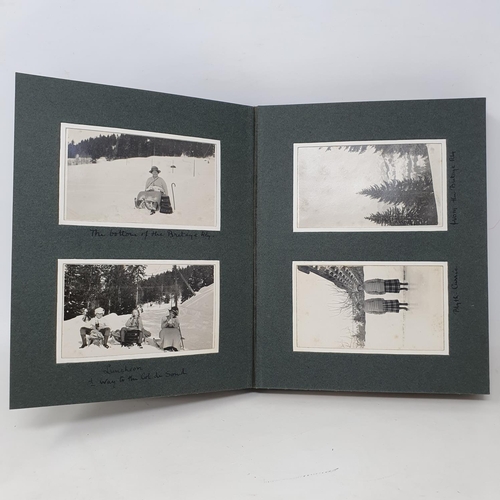 337 - A photograph and scrap album, ski and tobogganing in the French Alps 1924