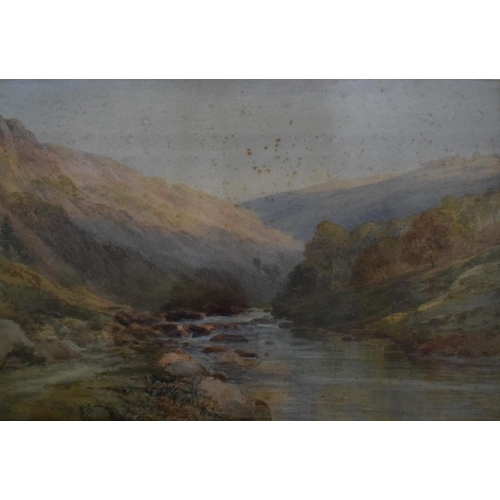 20 - English school, late 19th/early 20th century, a rocky stream, watercolour, 33.5 x 52 cm, removal cos... 