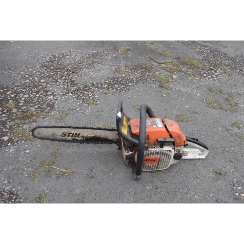 5 - A Mountfield self propelled petrol lawn mower, and a Stihl Wood Boss chain saw (2) removal cost C