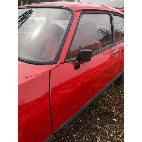 60 - A 1979 Ford Capri 1.6 GL 
Registration number AEU 475V
MOT expired in June 2019
Red with a red inter... 