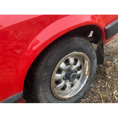 60 - A 1979 Ford Capri 1.6 GL 
Registration number AEU 475V
MOT expired in June 2019
Red with a red inter... 