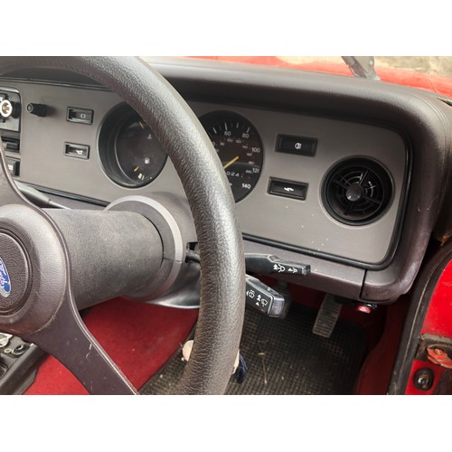 60 - A 1979 Ford Capri 1.6 GL 
Registration number AEU 475V
MOT expired in June 2019
Red with a red inter... 