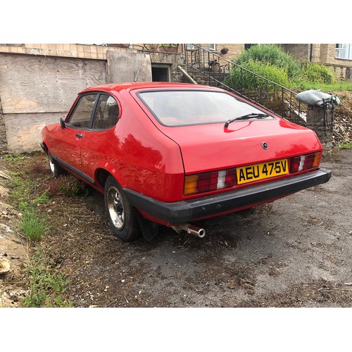 60 - A 1979 Ford Capri 1.6 GL 
Registration number AEU 475V
MOT expired in June 2019
Red with a red inter... 