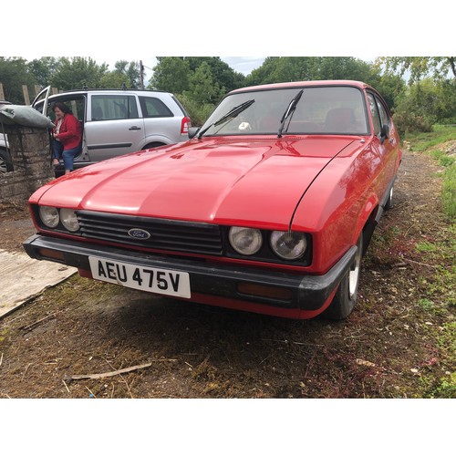 60 - A 1979 Ford Capri 1.6 GL 
Registration number AEU 475V
MOT expired in June 2019
Red with a red inter... 