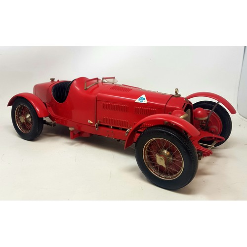 A Pocher 1/8 scale kit built model of a 1931 Alfa Romeo 2300 Monza, 39 cm  wide, with original manual