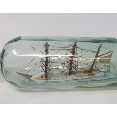 642 - A ship in a bottle, 31 cm wide