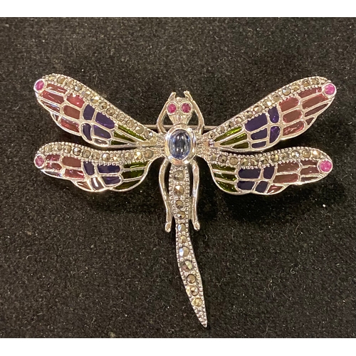 182 - A silver dragonfly brooch/pendant