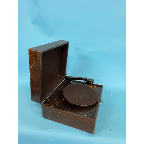 21 - A Decca portable gramophone, 31 cm wide, and two others (3)