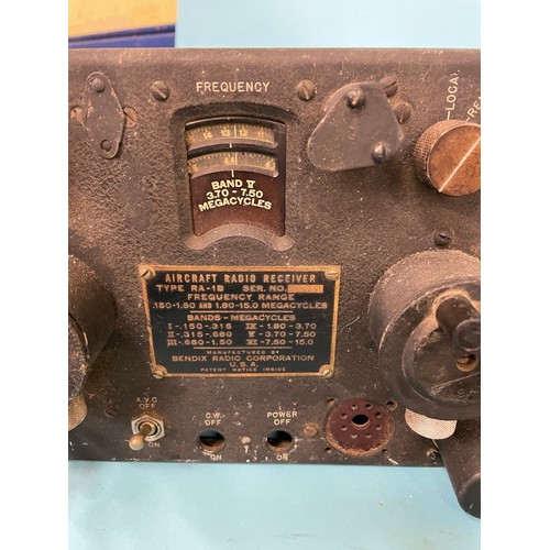 73 - A military aircraft radio receiver, type RA-1B, manufactured by Bendix Radio Corporation USA, with h... 